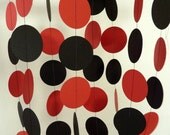 Pirate Birthday Party Decoration, Red and Black Paper Garland, 10 ft.