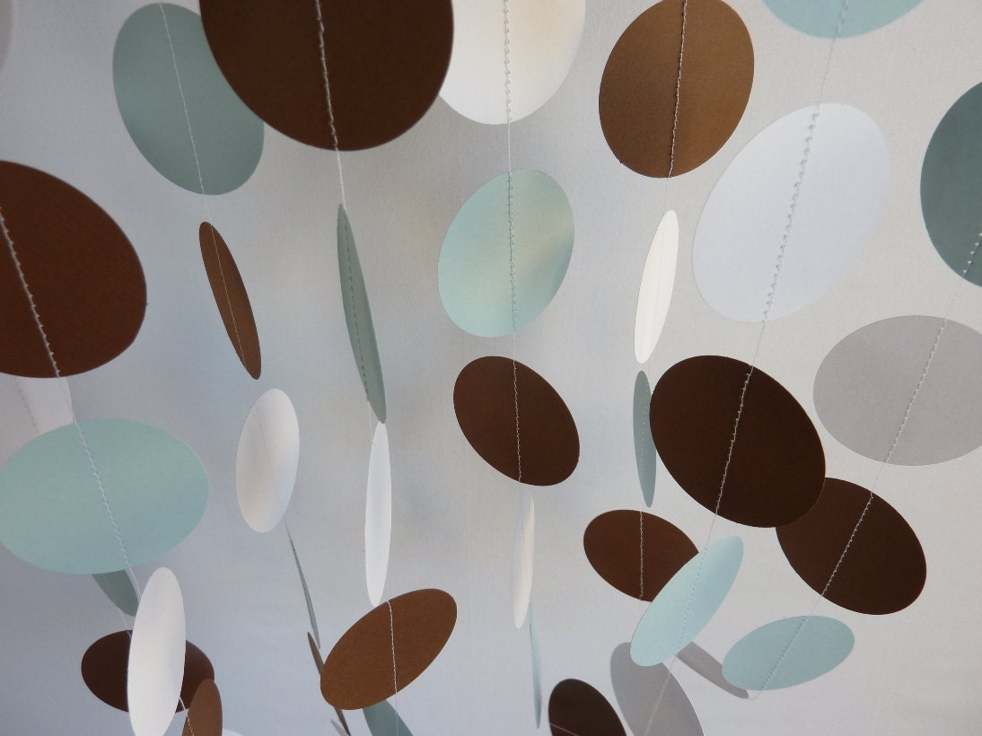 Blue, Brown & White Baby Garland, Nursery Decor, Boy's Birthday Party
