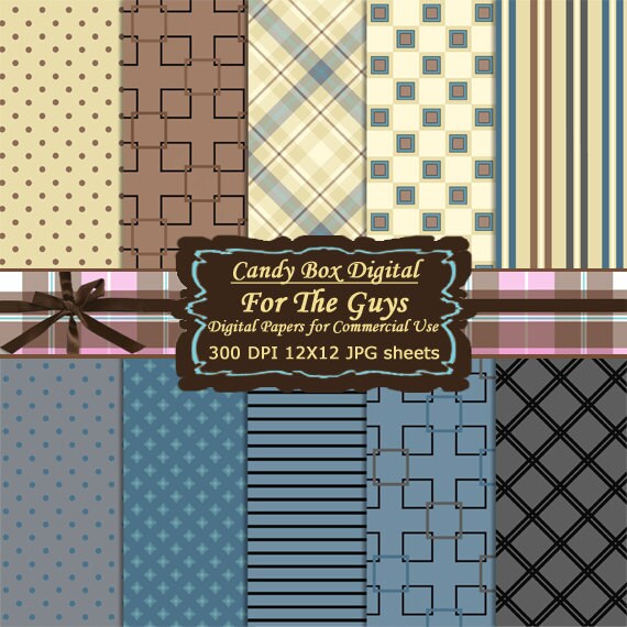 Men's Digital Paper Digital Scrapbook Paper masculine digital ...
