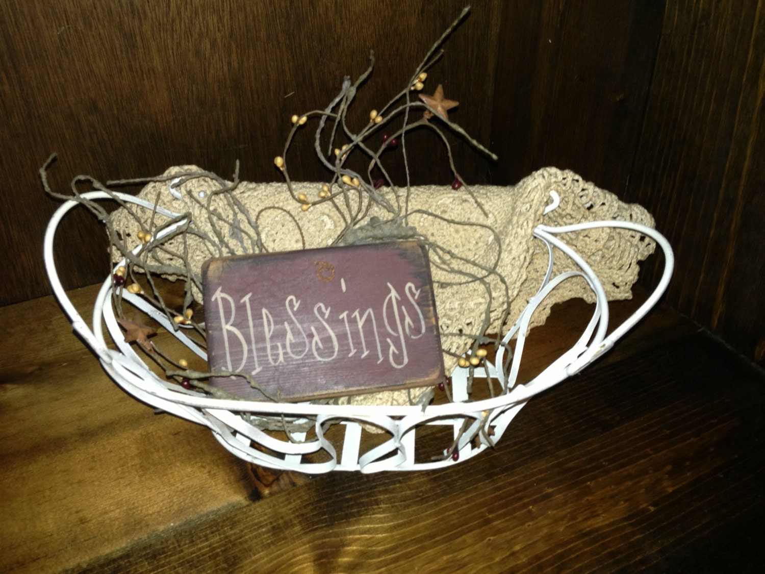 Vintage metal basket