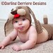 3-6 Month (READY TO SHIP) Baby Puppy Crochet Diaper Cover and Beanie