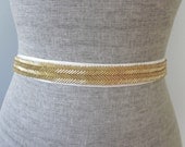 Chevron Beaded sash / belt in Gold, Silver, Black, Bronze, dark Gray
