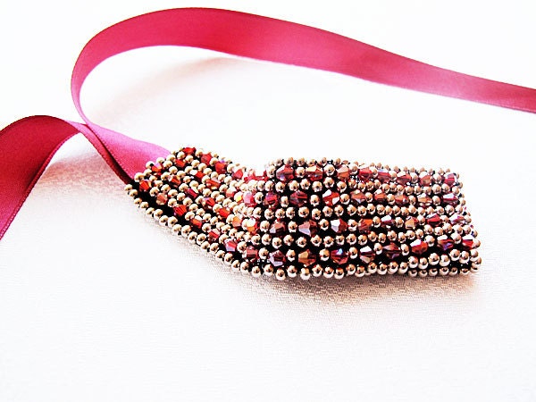 Red Silver Gray   Crystal Sparkly Bracelet,  Rhinestone Embroidered,  Wedding, bridesmaids,Bridal Jewelry, Bridal Bracelet