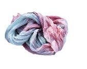 Grace -  mint, coral, pink, green silk ruffled scarf.