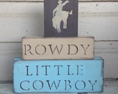 N U R S E R Y // Cowboy Nursery Blocks little boys nursery horses room decor western Rustic cowgirl girl