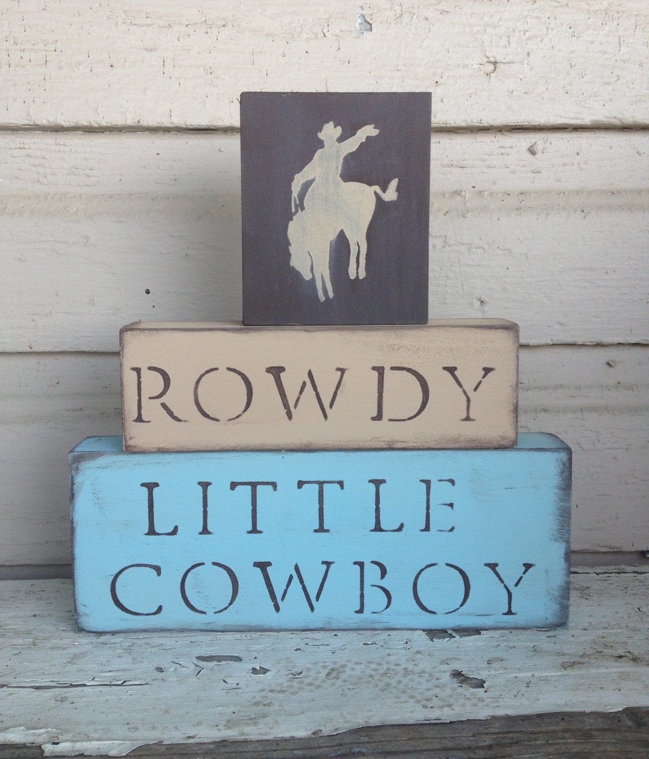 N U R S E R Y // Cowboy Nursery Blocks little boys nursery horses room decor western Rustic cowgirl girl