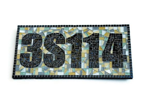 House Number Plaque, Mosaic Address Sign