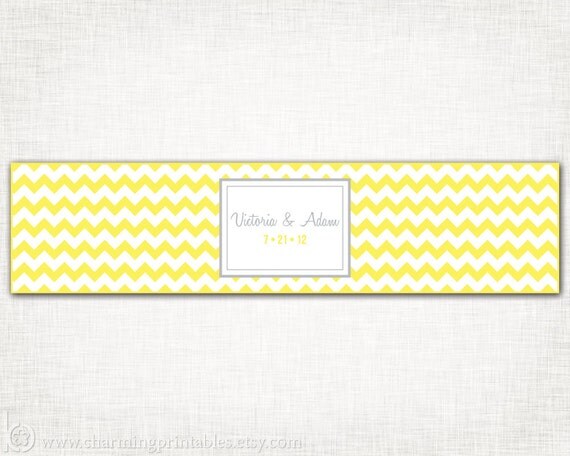 Chevron Water Bottle Labels - Custom Colors, Fonts - PRINTABLE DIY Digital File - Wedding, Birthday, Shower, Party - Chevron Collection Il_570xn