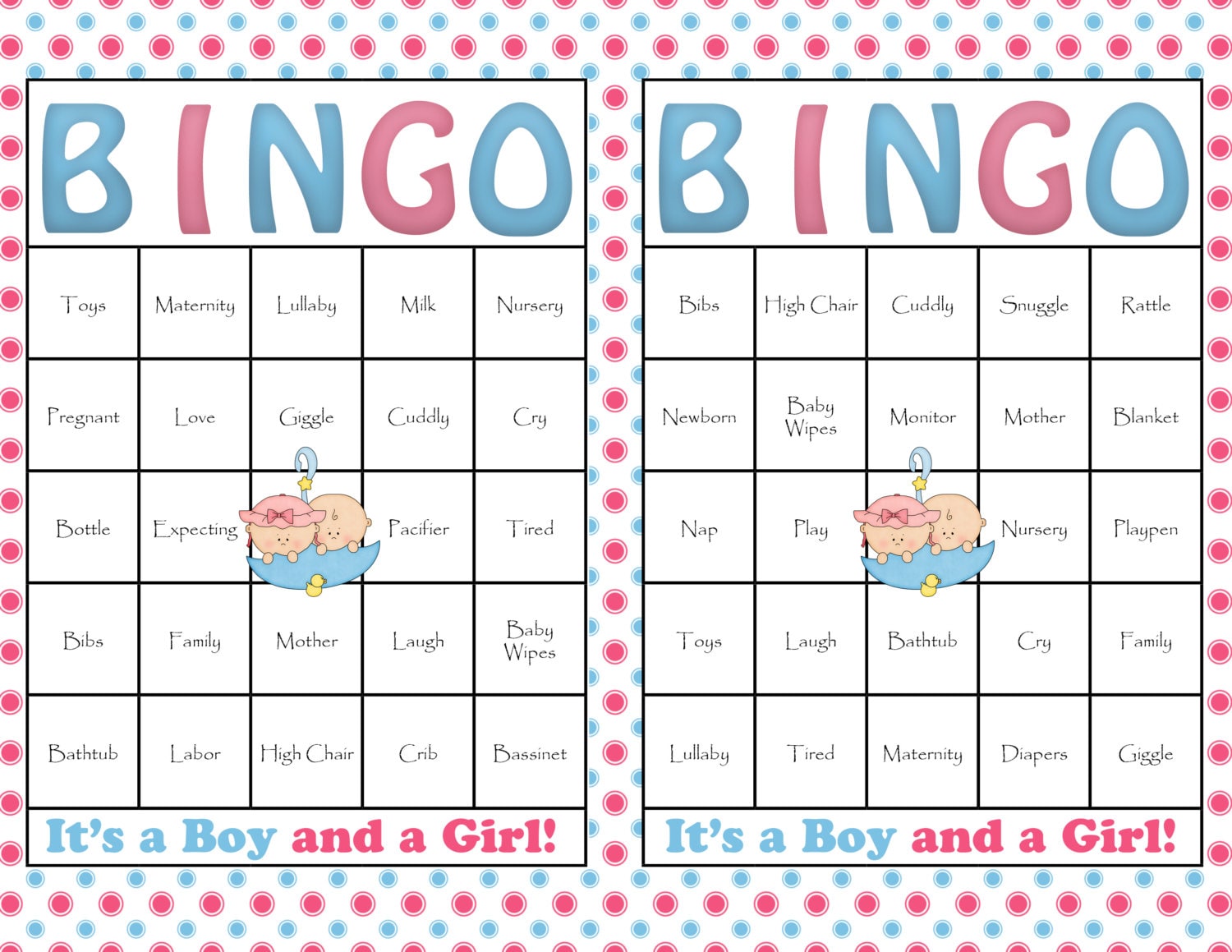 30 Baby Shower Bingo Cards Printable Party by ...