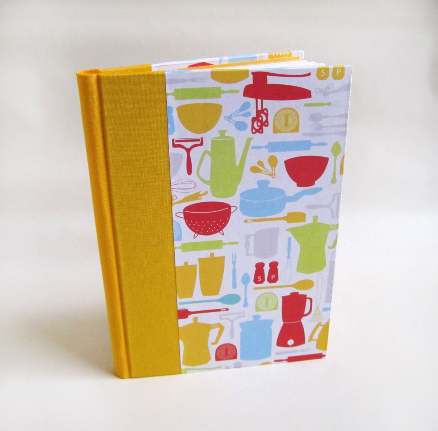 Yellow Kitchen Lined Blank Journal - Colorful Cheerful Notebook