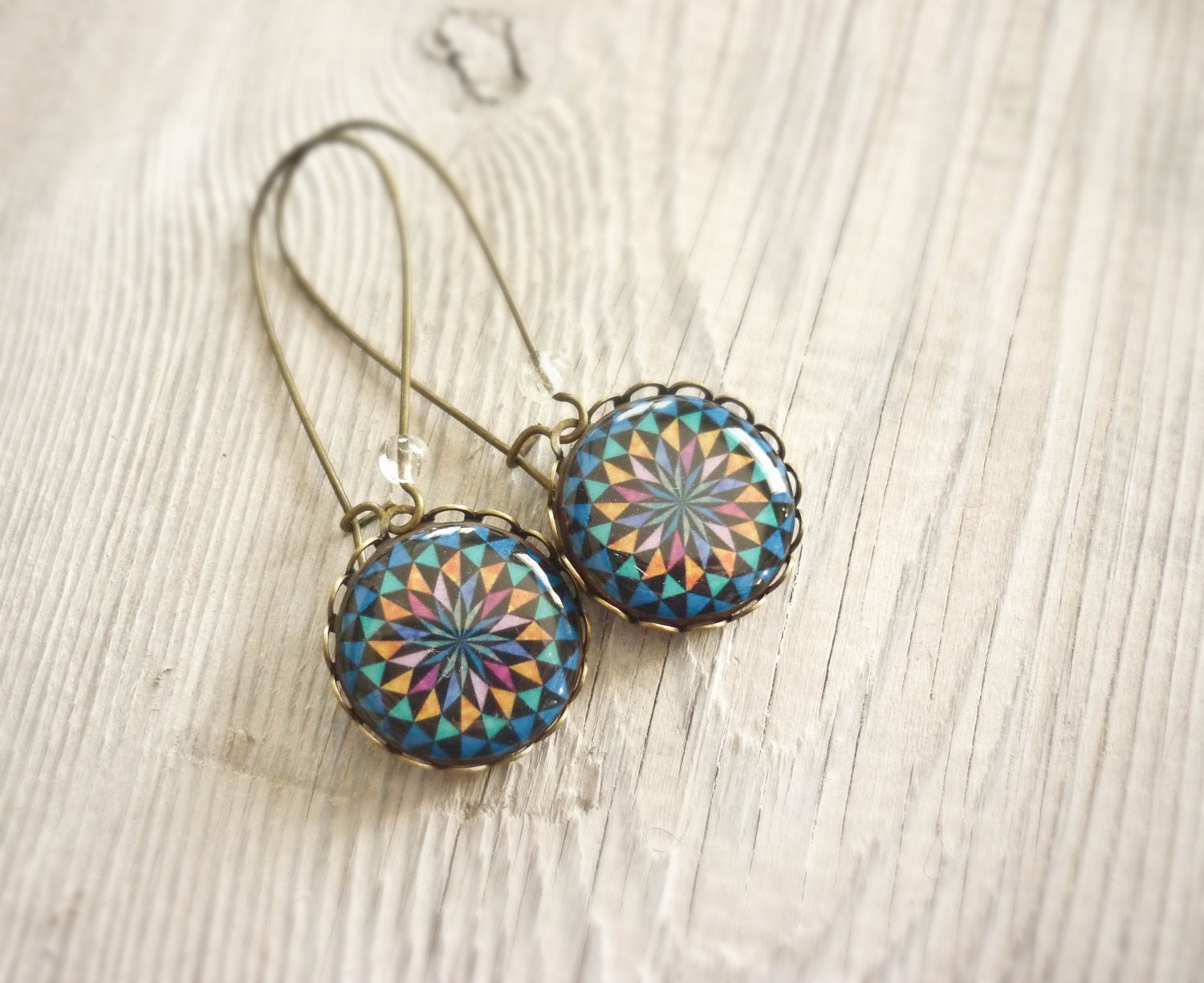 SALE Geometry earrings, geometric triangle earrings, tribal jewelry