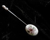 Vintage Porcelain Violet Stick Pin