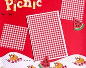 12x12 Premade Scrapbook Page Layout Picnic Family Friends Red FREE US SHIPPING