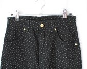 High Waist Jeans // Black Patterned Pants // Denim // Vintage Jeans // Medium/M