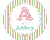 Personalized 10" Melamine Plate or 20 oz. Bowl - A is For...
