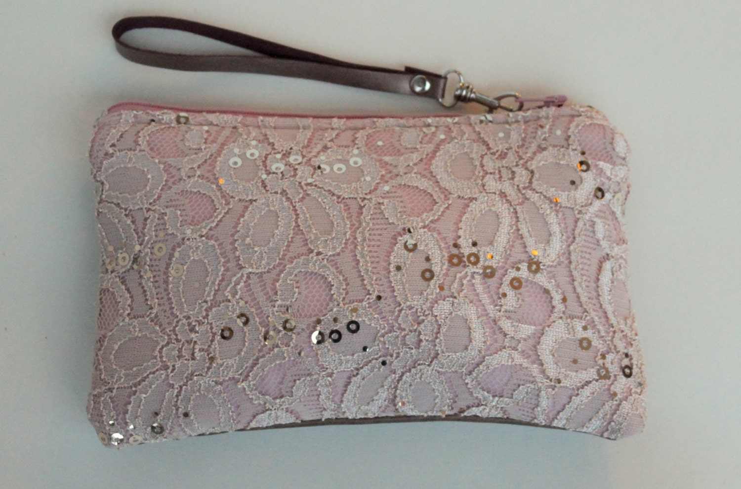 Bridesmaids clutches, bridal clutches, wristlets, set of 3, lace and leather clutches, zipper pouches