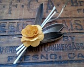 Woodland Birch Rose Boutonniere