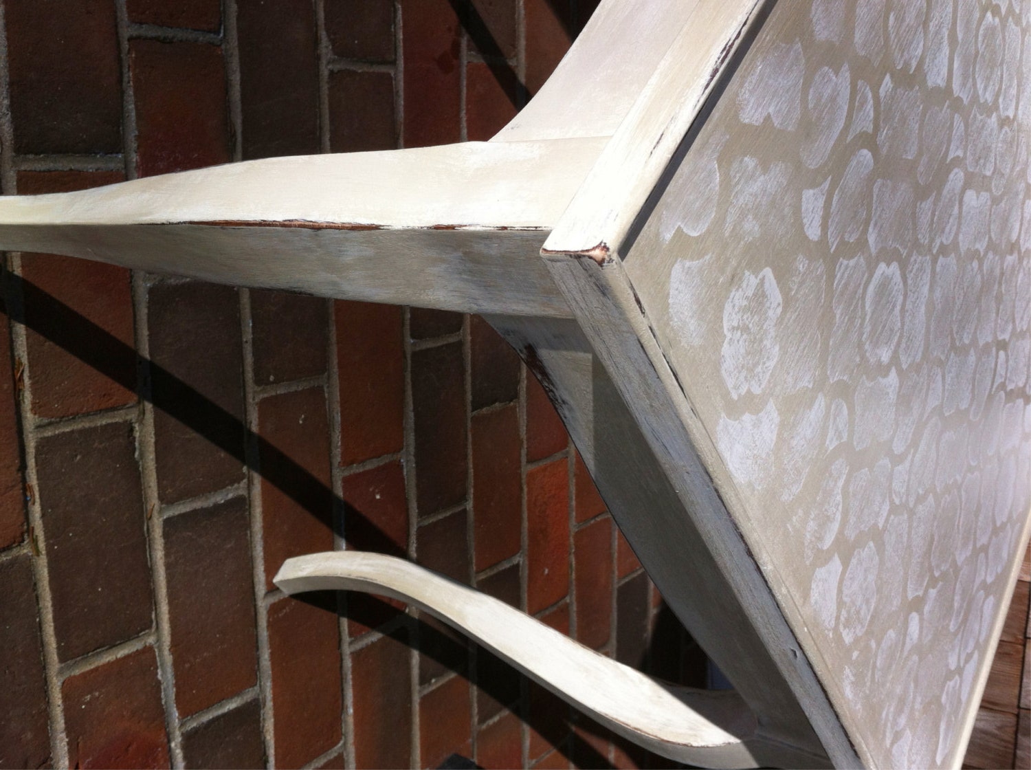 Side Table With Moroccan Stencil On Top Country Grey Chalk Paint