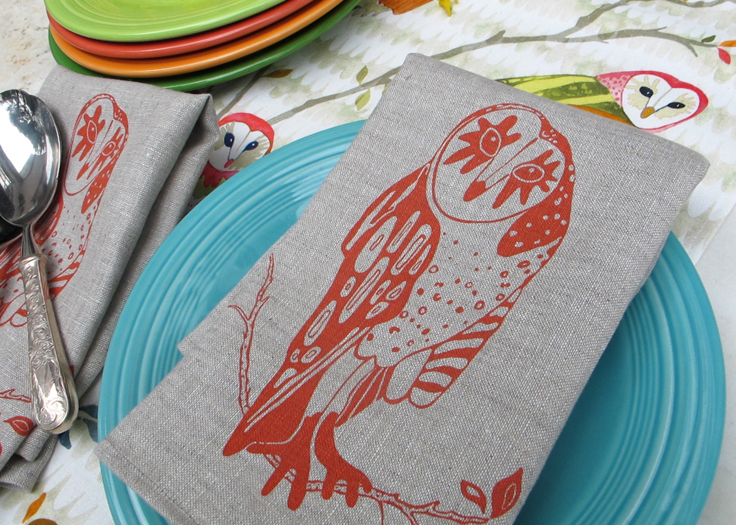 Night Owl Napkin- set of 4