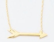 Horizontal Arrow Necklace // Brass & 14k Gold Filled Chain. Celebrity Inspired.