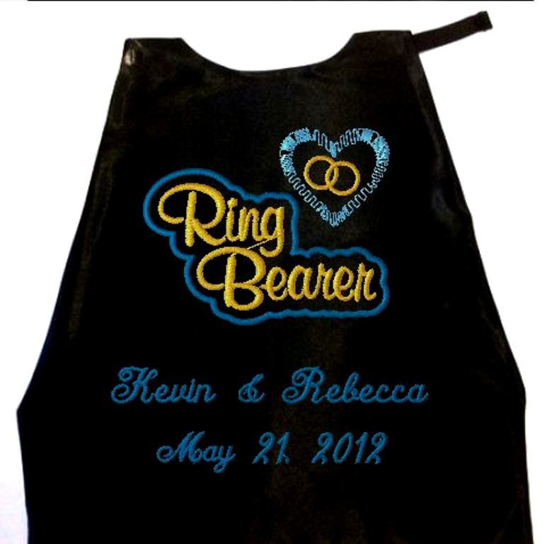 Boy's Ring Bearer Cape,  Embroidered Ring Bearer Cape Personalized Wedding Photo Op