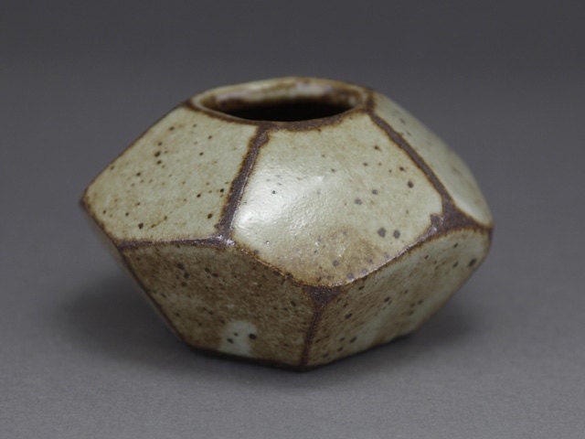 Wee Faceted White Vase