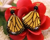 Butterfly Earrings made from Real Monarch Butterfly Wings as a part of a conservatin project.