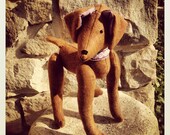 jointed dog //  golden retriever //  red // hand stitched details //  recycled materials