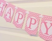 Sweet Dots - Paper Party Banner - Choose Your Color - Happy Birthday - Weddings - Baby Showers - Bridal Shower - Anniversary