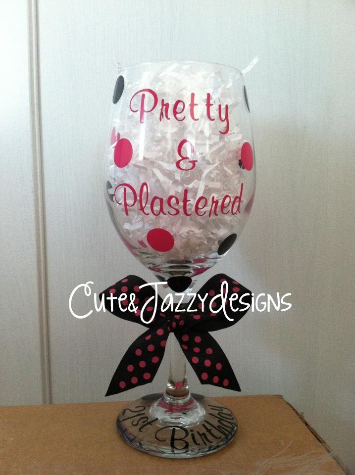 Personalized 21st Birthday Wine Glass
