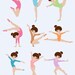 Brunette, Light Brown skin tone Gymnastics / Brunette Gymnast Girl Clip Art
