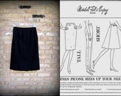 40% OFF SALE / Vintage Skirt / Black Wool Pencil Skirt / 1960s / Extra Small