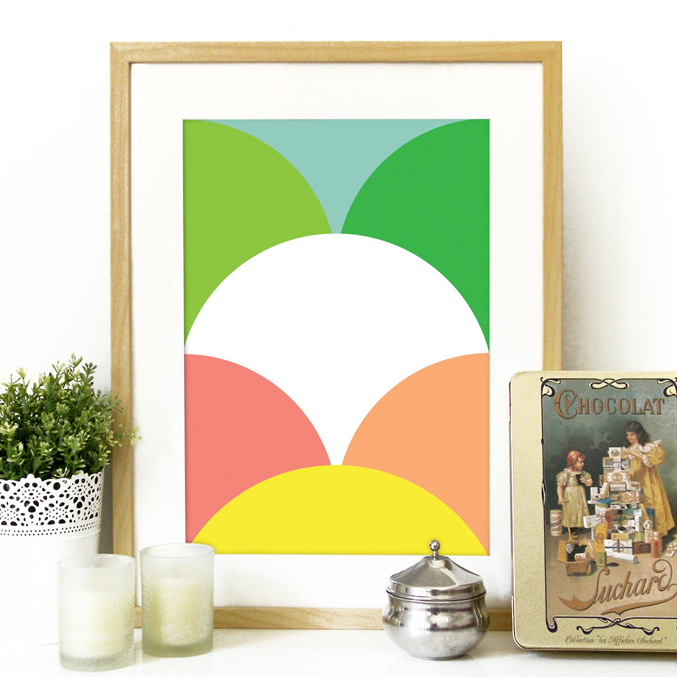Spring Collection Geometric Circles Poster Art Print color pattern Spring colors bright Poster pattern art Spring color circles Poster art
