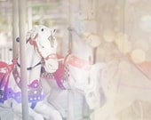 Magic Carousel Photograph, Whimsical, Nursery Decor, Girls Room Decor, Pastel Decor, Color 8x10  Fine Art Photography Wall Art Print