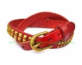 Jewelry bangle leather bracelet buckle bracelet women bracelet made of leather and golden nail wrist bracelet  sh-00020