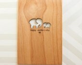 Mother's Day Card with Mom and Baby Elephants