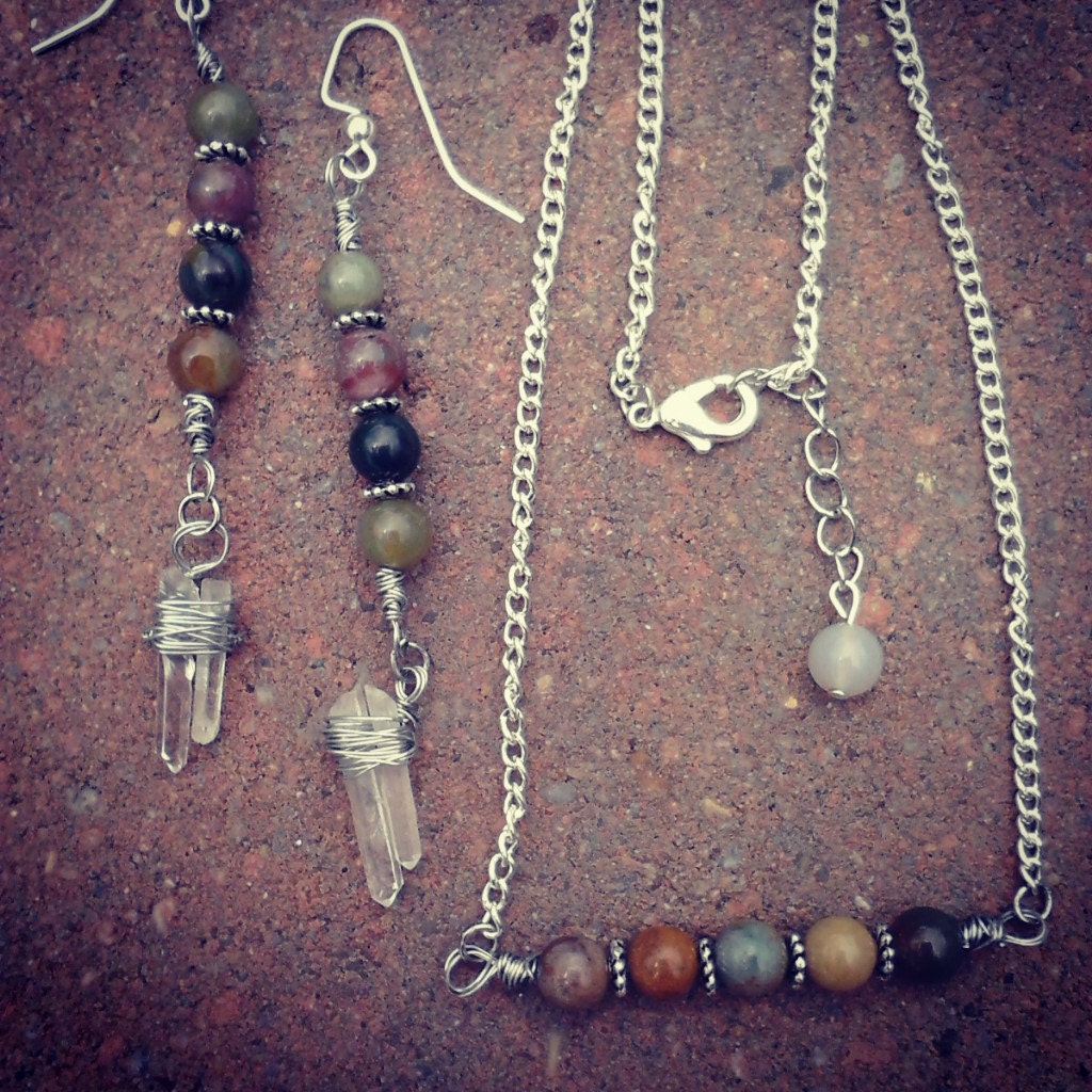 Jasper Necklace // Earthy // Wire wrapped