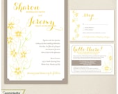 Floral Wedding Invitation Printable - Rustic or Garden Wedding