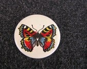 Soviet pin button colorful butterfly spring summer nature woodland accessories