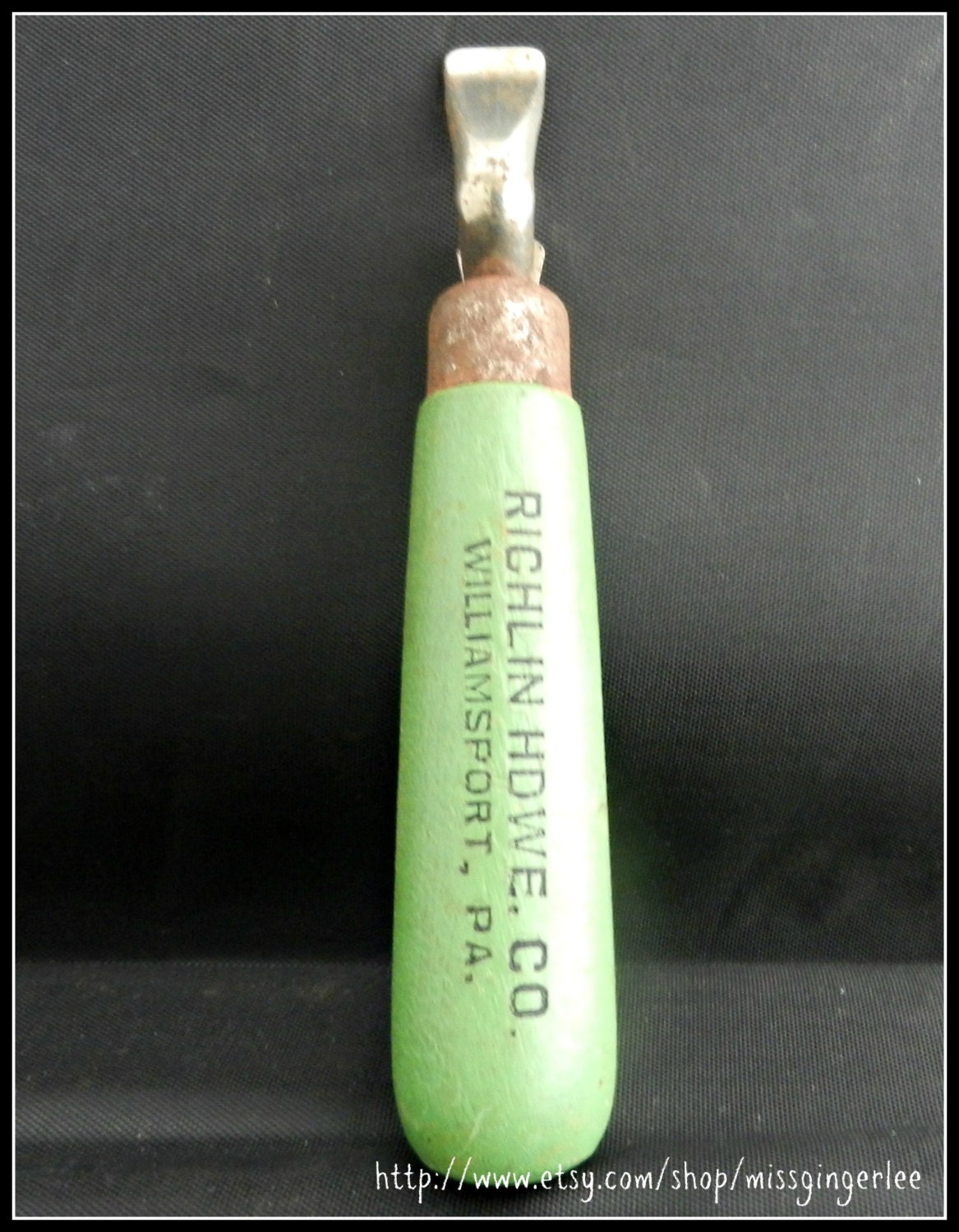 Primitive vintage wood handled Edlund Co bottle or jar opener