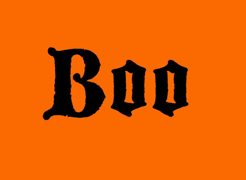 Halloween Boo Pillow- pumpkin, bats, black, orange, boo, halloween, spooky