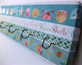 Key Rack Jewelry Holder Hat Rack Beach Shells Octopus Jellyfish Crab Starfish Blue Pink Ocean Sea Sand Surf Seahorse Dolphin Seashell Bubble