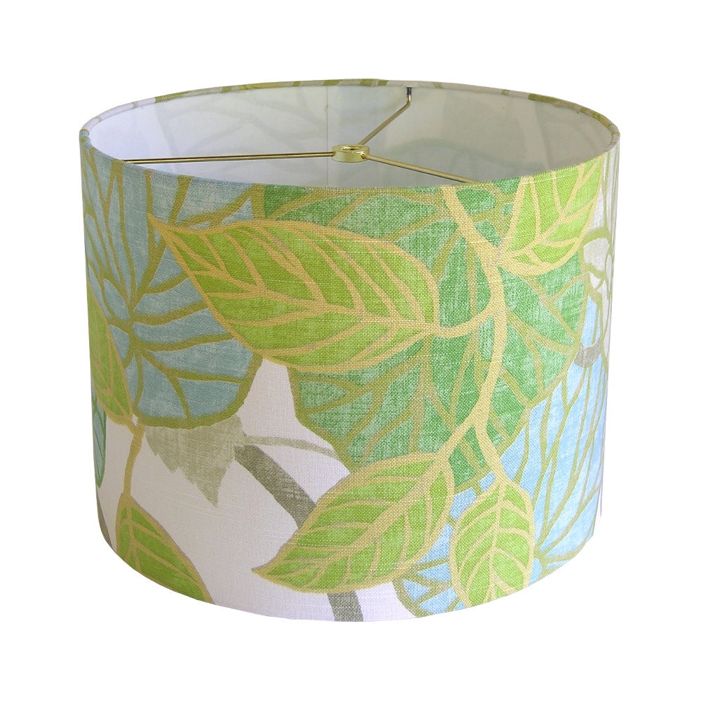 Drum Lamp Shade Lampshade Pendant Tropical Scene by Robert Allen at Home Capri Made to Order