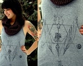 SIZE SMALL Unisex Skeleton Creature Tank Grey