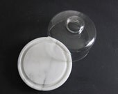 Vintage Glass and Marble Cheese Cloche