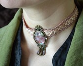 Faraway Lands choker - Paua Shell Steampunk or Neo Victorian costume jewellery