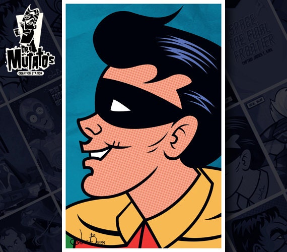 Retro Batman 66 Comic Book Robin Art Print / Poster 11" x 17" Brt Ward