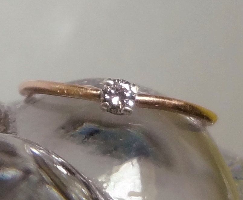 Rose Gold Filled Ring with 3mm Moissanite in Classic Sterling Silver Prong Setting