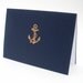 Navy Blue Nautical Anchor Stationery with Gold Embossed Anchor and Hand Lined Envelope