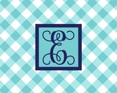 Small Glass Cutting Board GINGHAM STYLE Personalized Monogrammed